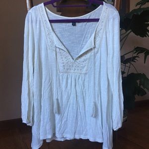 American Eagle Boho Tassel Top, Size Medium